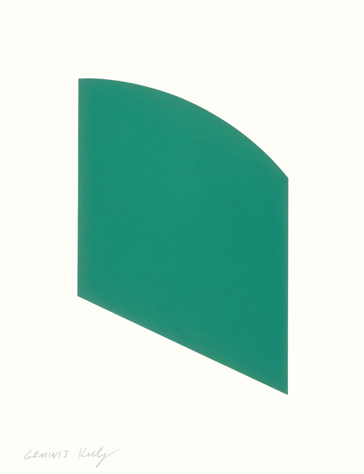 Green Curve 2002, lithograph on Rives BFK paper edition of 100, this edition 54/100 57.7 x 46.4 cm (framed size) Provenance: from the collection of Ellsworth Kelly